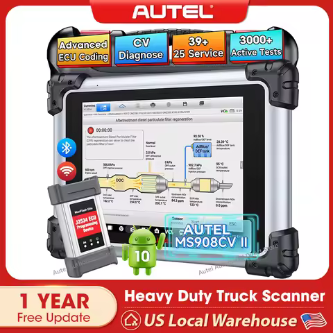 Autel MaxiSys MS908CV II Diagnostic Tool Heavy Duty Truck Scanner Bidirectional Diesel Scan Tools, J