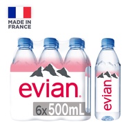 evian Natural Mineral Water 6 X 500ML Pack