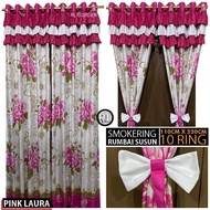 PS - Gorden Poni Susun Rumbai Pintu atau Jendela Motif PS- PINK LAURA