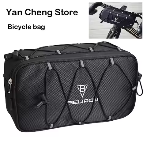 2.1/4.3L Bicycle Handlebar Bag Large Capacity Storage Front Tube Bag Basket Pack Cycling Accessories