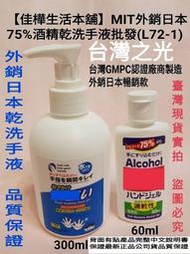 歡迎批發團購佳樺MIT外銷日本75%酒精乾洗手液L72-1攜帶用速乾性防疫Alcohol乾洗手凝露茶樹洗手乳純露空分裝瓶