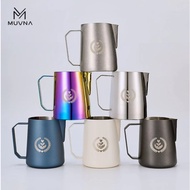 MUVNA Espresso Milk Pitcher | Sharp Spout Latte Art Pitcher with Wide Thick Handle | 350ml/450ml/600