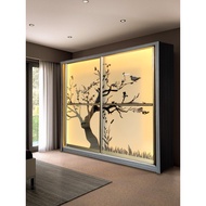 TASIBO DESIGN Series LED Light Sliding Door Wardrobe / Almari Baju Pintu Sliding Lampu LED (Wardrobe