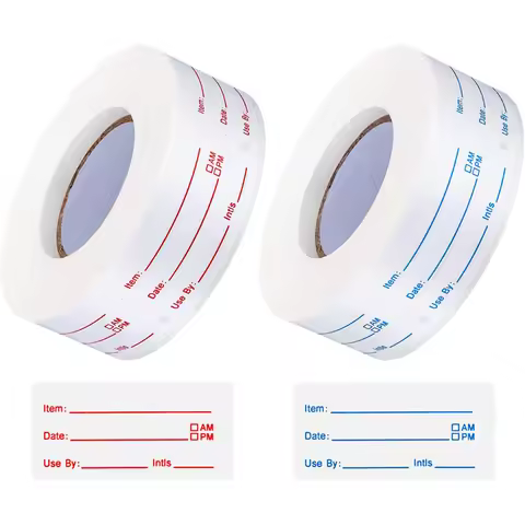 2 Rolls Removable Food Stickers 1000Pcs Food Freezer Lables Reminder Food Storage Labels Prep Cannin