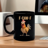 F-Caw-F Funny Chicken Ceramic Coffee Mug Novelty Eco Friendly Farmhouse Decor for Men Women Gift