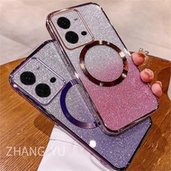 Casing Vivo V25 V25E V25 PRO 5G V29E 5G Phone Case Magnetic suction patch New Gradient Gloss Paper S