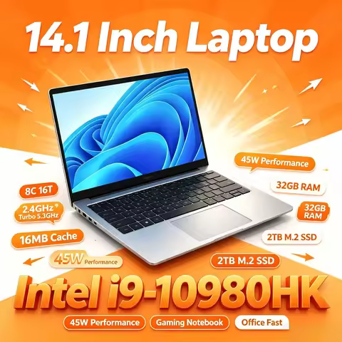 Core i9 10980HK Intel 14.1 Inch Pro Laptop 8C 16T 2.4 5.3GHz 16MB 45W 32GB RAM 2TB M.2 SSD Office Ga
