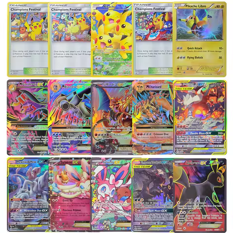 PKM Foil Collection PTCG Charizard Pikachu Mew EX Sylveon Singl PKM Holographic Cards PROXY Card Hob