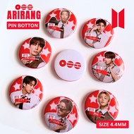 Bangtan Arirang Pin Button Kpop Freebies/ PIN BROS glossy pin diameter 4.4cm