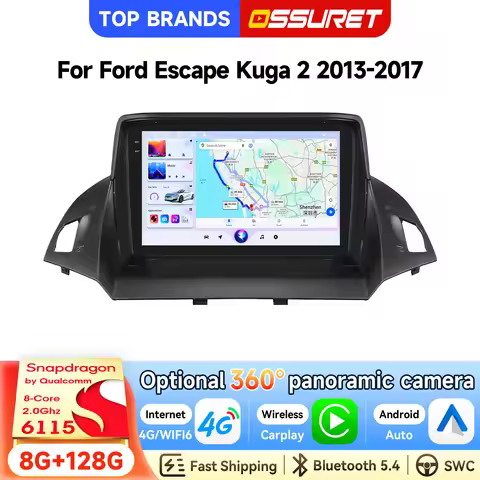 OSSURET Hot Sale 9 Inch With Qualcomm Snapdragon 6115 Octa Core Car Stereo For Ford Escape Kuga 2 20
