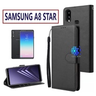 Case Type SAMSUNG A8 STAR FLIP LEATHER WALLET PREMIUM FLIP CASE OPEN CLOSE HP CASE FLIP CASE WALLET 