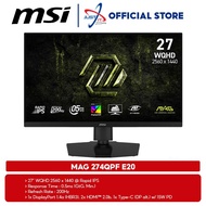 MSI MAG 274QPF E20 GAMING MONITOR ( 27" WQHD / RAPIS IPS / 200HZ / 0.5MS / Adaptive Sync / HD MI + D