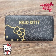 HELLO KITTY凱蒂貓造型滿版亂花刺繡皮夾 長夾 錢包 零錢包 皮包 生日禮物[現貨]