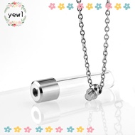 YEWW Glass Bottle Necklace, Transparent Glass with Chain Wishing Bottle, Keepsake DIY Fillable Memor