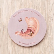 胃裡的蝴蝶客製陶瓷杯墊/怪奇 器官 醫學 解剖 醫師護理師禮物