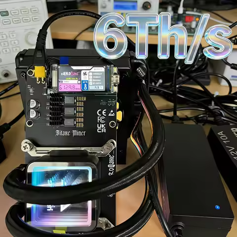 New NerdQaxe++Hydro Rev BTC Miner 6Th/s 100W Low Power Consumption ASIC Solo Lottery Miner Open-Sour