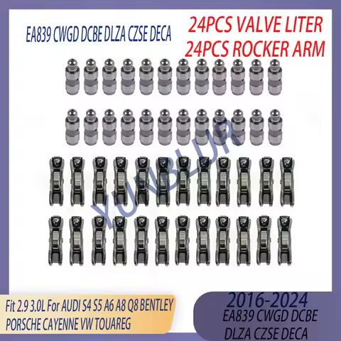 24x Valve Lifter 24x Rocker Arm Kit Fit 2.9 3.0 L T EA839 DCBE For 16-24 AUDI S4 S5 A6 A8 Q8 BENTLEY
