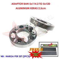TIRE ADAPTOR 5X114.3 TO 5X120 2.5CM THICKNESS SPACER CAR ADAPTOR INNOVA TO 5-HOLEbmw