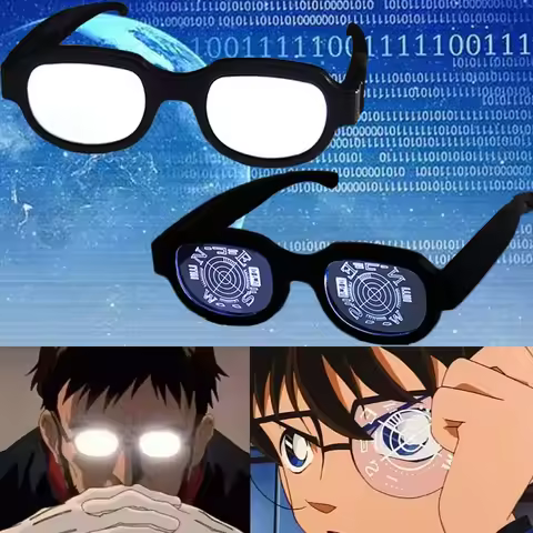 Anime Detective Conan LED Light Up Glasses Color Change Kawaii Luminous Crossdresser Glasses Cosplay