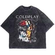 OVERSIZE COLDPLAY VIVA LA VIDA WASHING VINTAGE TEE (WASHING T-SHIRT)