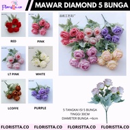 ARTIFICIAL 5 HEAD DIAMOND ROSE EUROPIAN FLOWER