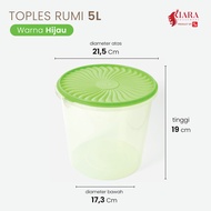 CJP Kiara - Toples Bulat Plastik 5L Kedap Udara Food Container Tempat Kerupuk