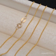 Fine Gold Gold Gold Clavicle Chain AU7504195Pearl Chain Gold Necklace Female 0.9mmO Chain G18k Plain