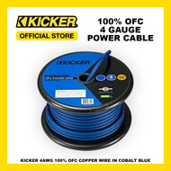 KICKER Car Audio 100% OFC Copper Wire in Cobalt Blue 4AWG Power Cable