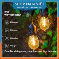 Cao Cấp Dây Đèn Led Chuôi E27 Kèm Bóng Đèn Chống Nước Trang Trí Ngoài Trời