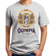 Olympia Beer T-Shirt. Ash,Khaki,Top,Yellow Small -3X .Free Ship Usa