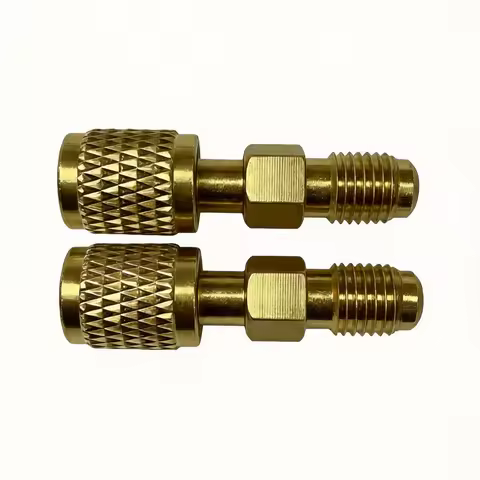 1/2PCS R32 R454B Refrigerant Brass Adapter 1/4" Female To 1/4" Male Reverse Thread Fitting For R32/R