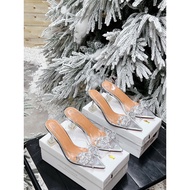 Mica High Heels with Luxurious Rhinestone Bows, 7 Inch Heels