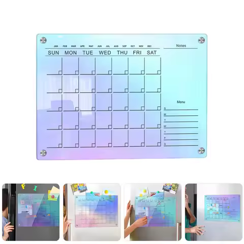 Acrylic Magnetic Dry Erase Board Desktop Planner Message Board Fridge to Do List Organizer Magnetic 