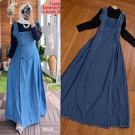 Overall jeans Fashion Muslim fashion wanita Overall jeans wanita.Dress Bianca 2 in 1