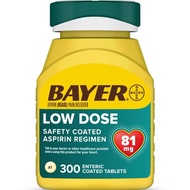 Bayer Low Dose Aspirin 81 mg Enteric Coated Tablets - 300 ct, (Value Pack of 5)