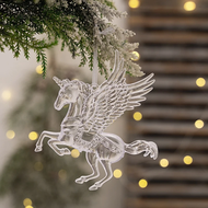 (ALLOER) Acrylic Christmas Transparent Pendants Elk Unicorn Dove Gift Ornaments Christmas Tree Decor