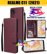 SARUNG BUKU REALME C11 (2021) - LEATHER CASE KULIT UNTUK REALME C11 (2021) / FLIP WALLET  UNTUK REALME C11 (2021)