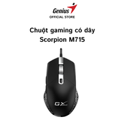 Chuột gaming có dây Genius Scorpion M705 màu đen DPI 7200 led RGB 6 nút tùy chỉnh cáp bện chống rối 