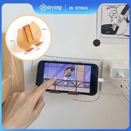 ✗✙ஐ RYRA Punch Free Wall Mounted Cell Phone Holder Mobile Phone Plug Wall Holder Charging WithHook For Bathroom Bedroom Kitchen Dorm
