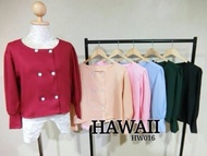 NU008 New 4 Way เสื้อแขนยาว คอวงรี แต่งกระดุมเก๋ๆ 6 เม็ด ดีไซน์เก๋ ใส่ทำงาน ใส่เที่ยวได้ ไม่ซ้ำใคร เ