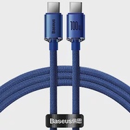 Baseus倍思 晶耀系列 雙Type-C快充數據線100W-1.2米(支援iPHONE15系列充電) 藍色