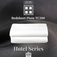 Zoe Bedsheet Hotel Quality - Super Single/Queen/King (Plain White) Bedsheet Super Single Bedsheet Qu
