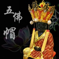 Five Buddha Hat God Statue Decorations Buddha Statue Cloak Hat God Hat Buddha Hat Patriarch Hat Ksit