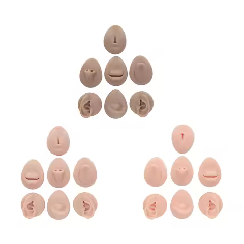 Silicone Human Face Body Model Display Model Ear Eye Nose Mouth Tongue Belly Button Model Body Pierc