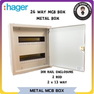 Hager IU Series IU26S 2 ROW 26 WAYS IP41 Kotak Logam Elektrikal DB 2 Rod 2 x 13 Way Kotak MCB Logam