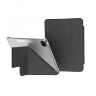 魚骨牌 - Origami Nude for iPad Air 11 (2024) / Pro 11 (2018-2022) / Air 5 (2022) / Air 4 (2020) 全方位支架透明背蓋保護殼 - 黑