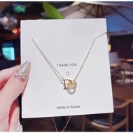 (Titan) N15 Dây Chuyền Nữ Titan Chữ D Vàng Không Gỉ Bền Màu