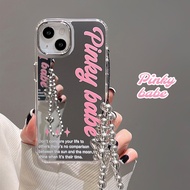 เคสโทรศัพท์กระจกแต่งหน้าพร้อมสายรัดสำหรับ iPhone 11 15 14 13 12 Pro Max 7Plus 8 Plus XR XS X ปลอกกัน