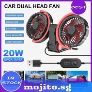 Double Head Air Circulation Fan 360 Adjustable Foldable Auto Cooler for Sedan RV
