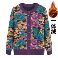 Middle-aged Elderly Mother Clothes Elderly Lady Fleece Warm Grandma Autumn Winter Clothes Clothes Co
